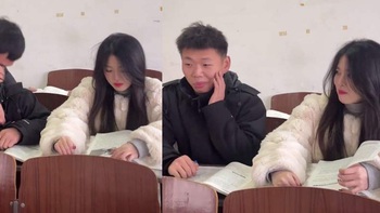 Nam sinh khoái chí vì tưởng được người đẹp hôn má khi ngủ