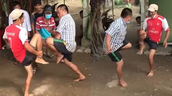 Màn đá cuội rộn ràng cả xóm