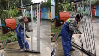 Chàng trai gặp nạn khó đỡ khi gấp cây phơi đồ