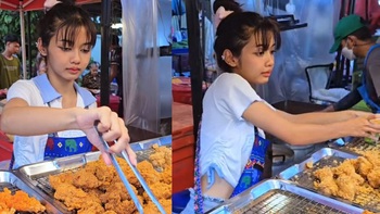 Cô bé bán gà rán bất ngờ nổi tiếng vì quá giống Lisa
