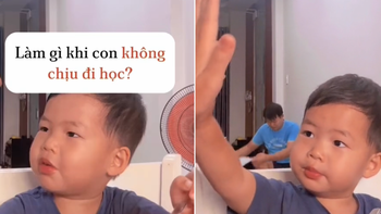 Mẹ trẻ thuyết phục con trai không chịu đi học