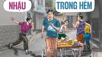 Bàn nhậu trong hẻm chạy tán loạn vì sợ... test cồn