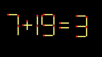 Thử tài IQ: Di chuyển một que diêm để 7+19=3 thành phép tính đúng