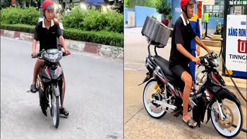 Thanh niên độ xe đạp phiên bản xe máy