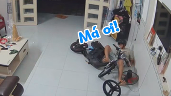 Thanh niên ngã dập mông liền gọi 'má ơi' siêu dễ thương