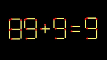 Thử tài IQ: Di chuyển một que diêm để 89+9=9 thành phép tính đúng