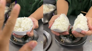 Thanh niên cười sảng khi được cho nửa bát cơm