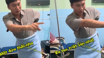 Chồng lầy lội khi chăm vợ sinh ở bệnh viện