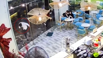 Chàng trai cụng đầu làm vỡ cửa kính cường lực quán trà sữa