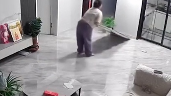 Nữ gia chủ phản xạ xuất thần khi con mèo đạp đổ gương