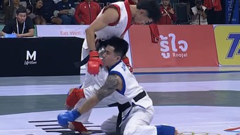 Tung đòn gối phạm luật vào võ sĩ Việt Nam, VĐV Thái Lan vẫn giành chiến thắng