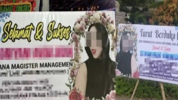 Người vợ 'tặng' băng rôn cho tiểu tam tại lễ tốt nghiệp