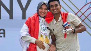 Xạ thủ Indonesia ‘giấu bầu’ 4 tháng giành 2 HCV SEA Games 33