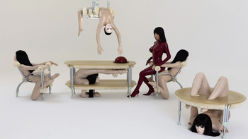 Vợ Kanye West biến cơ thể phụ nữ thành cái bàn, cái ghế