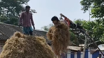 Nhóm thanh niên Ấn Độ xây đụn rơm theo phong cách có 1-0-2