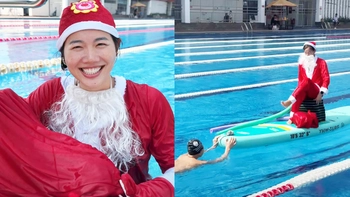 Ánh Viên lại cosplay 'bà già Noel', vui Giáng sinh với clip hài