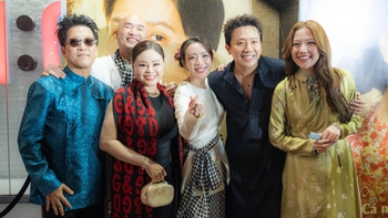 Trấn Thành, Trường Giang vui vẻ mừng Thu Trang ra mắt phim Tết 'Ai Thương ai Mến'