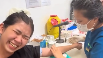 Cười sảng với cô gái sợ kim tiêm