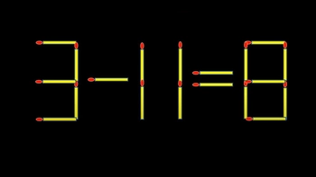 Thử tài IQ: Di chuyển một que diêm để 3-11=8 thành phép tính đúng