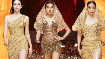 Thanh Hằng diễn vedette thời trang sắc màu Chăm Pa