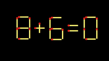 Thử tài IQ: Di chuyển một que diêm để 8+6=0 thành phép tính đúng