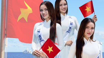 Á hậu Minh Nhàn diện áo dài giữa đảo, sẵn sàng bức phá bản thân