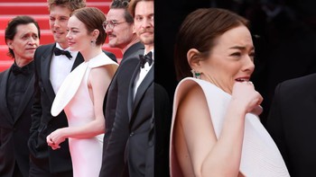 Emma Stone bị ong 'tấn công' hi hữu trên thảm đỏ Cannes