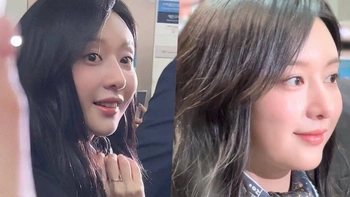 Kim Ji Won khoe 'má phính' đáng yêu gây sốt
