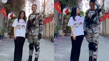 Netizen tích cực 'đẩy thuyền' cho cô gái tặng hoa chiến sĩ diễu binh