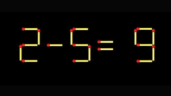 Thử tài IQ: Di chuyển một que diêm để 2-5=9 thành phép tính đúng