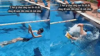 'Cây hài nhân dân' Ánh Viên bày cách học bài dưới nước
