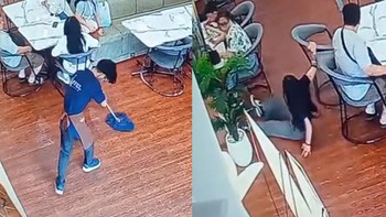 Nam nhân viên lau nhà 'quá sạch' khiến nữ đồng nghiệp ngã dập mông