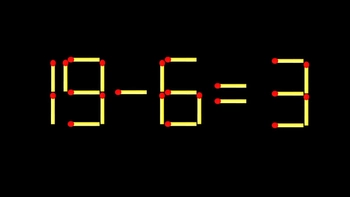Thử tài IQ: Di chuyển một que diêm để 19-6=3 thành phép tính đúng