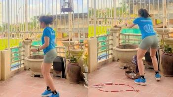 Cô gái nhảy dây quất bay lồng chim