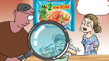 'Mò tôm đáy biển' vì hình ảnh trên vỏ gói mì