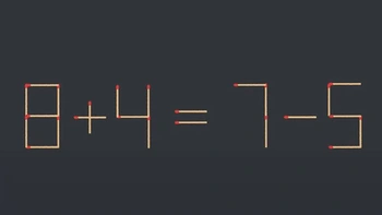 Thử tài IQ: Di chuyển một que diêm để 8+4=7-5 thành phép tính đúng