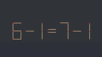 Thử tài IQ: Di chuyển một que diêm để 6-1=7-1 thành phép tính đúng