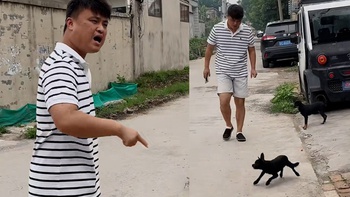 Chàng trai giả tiếng 'chó đại ca' hù hai cậu mực sợ hú hồn