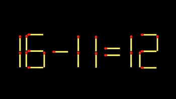 Thử tài IQ: Di chuyển một que diêm để 16-11=12 thành phép tính đúng