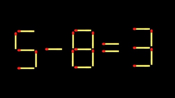 Thử tài IQ: Di chuyển một que diêm để 5-8=3 thành phép tính đúng