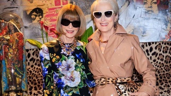 Meryl Streep gặp Anna Wintour tại Tuần lễ thời trang Milan khi quay The Devil Wears Prada 2