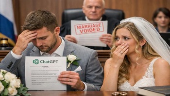 Bị tuyên hủy hôn do lời thề cưới viết bằng AI