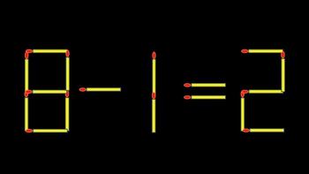 Thử tài IQ: Di chuyển một que diêm để 8-1=2 thành phép tính đúng