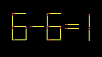 Thử tài IQ: Di chuyển một que diêm để 6-6=1 thành phép tính đúng