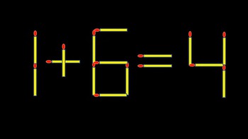 Thử tài IQ: Di chuyển một que diêm để 1+6=4 thành phép tính đúng
