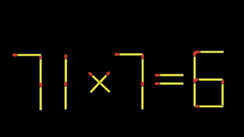 Thử tài IQ: Di chuyển một que diêm để 71x7=6 thành phép tính đúng
