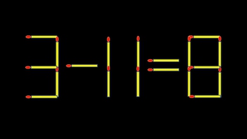 Thử tài IQ: Di chuyển một que diêm để 3-11=8 thành phép tính đúng