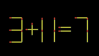 Thử tài IQ: Di chuyển một que diêm để 3+11=7 thành phép tính đúng
