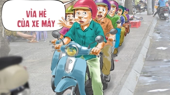 Ùn tắc cục bộ trên vỉa hè vì... cố chấp