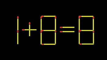 Thử tài IQ: Di chuyển một que diêm để 1+8=8 thành phép tính đúng